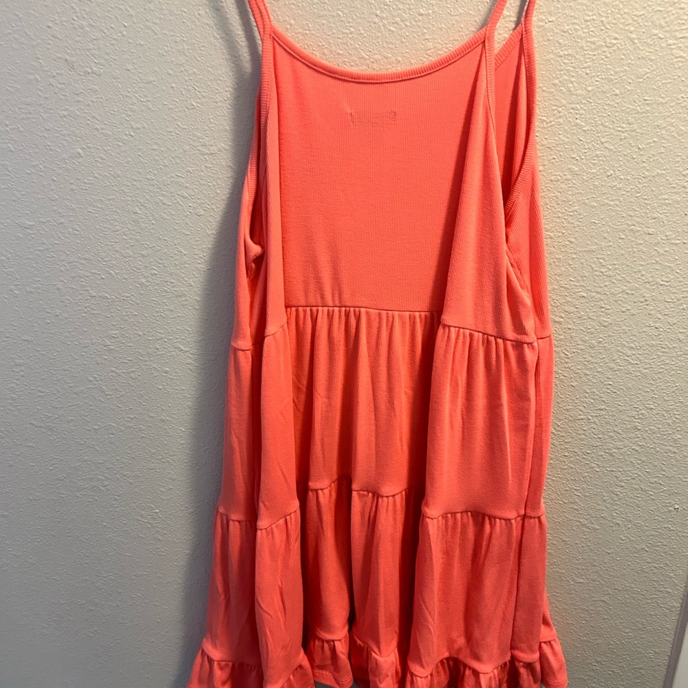 Neon Coral Ribbed Dress- Wild Fable- Size L